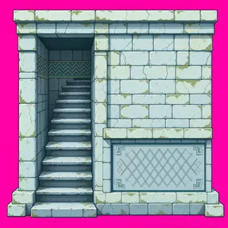 stairs upward, weathered