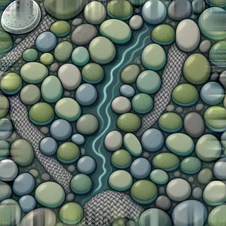 overgrown river pebbles