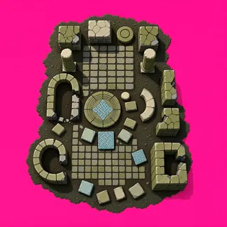 broken fragments, sparse arrangement