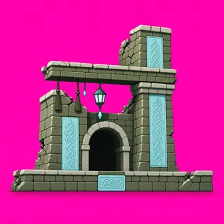 bridge entrance, damaged