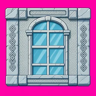 window frame, intact