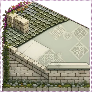 roof inner corner, overgrown