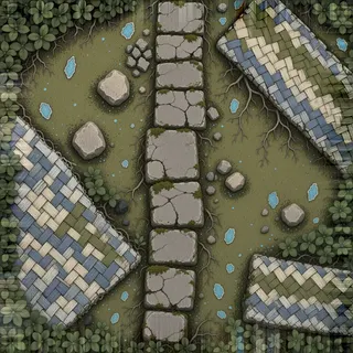 overgrown packed earth