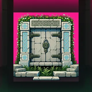 door locked, overgrown