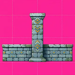 wall isolated pillar, weathered