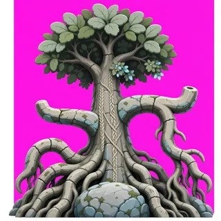 overgrown standing tree