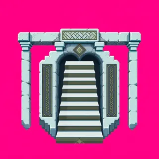 stairs downward, intact