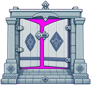 door open, intact