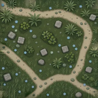 overgrown packed dirt path