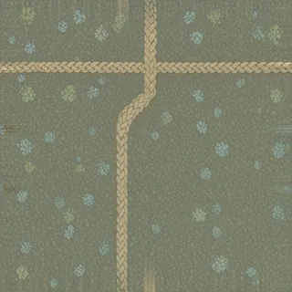 lichen-speckled packed dirt path