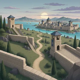 border overlook at dusk