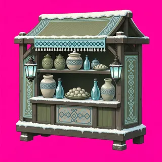 frosted market stall