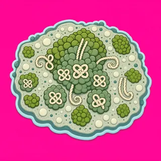 lichen patch, clustered arrangement