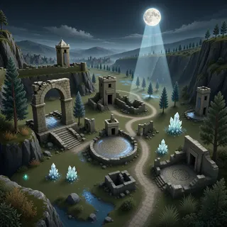 resource clearing at moonlit night