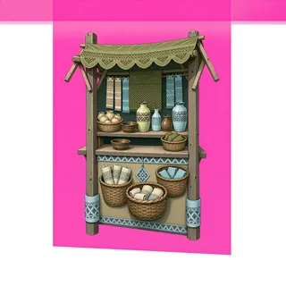 weathered market stall