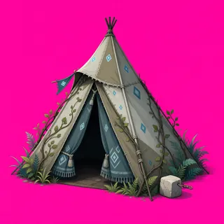 overgrown tent