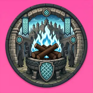 campfire, ornate design