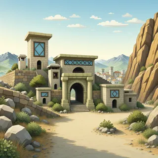 settlement entrance at daylight