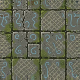 overgrown rough stone floor