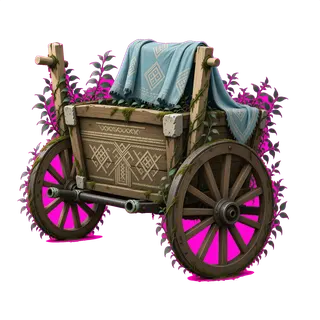 overgrown abandoned cart