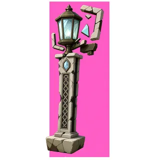 damaged lantern post