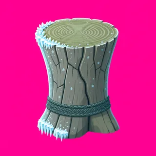 frosted tree stump