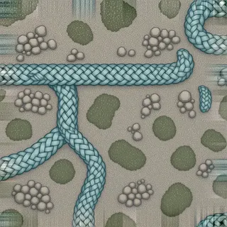 lichen-speckled fine gravel path
