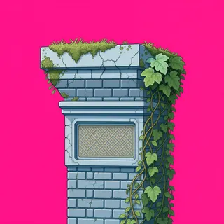wall end cap, overgrown
