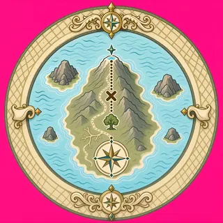 treasure map, ornate design