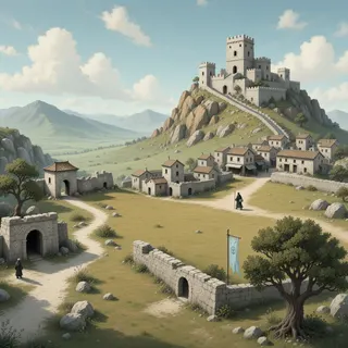 distant stronghold at daylight