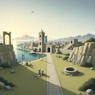 ancient landmark at daybreak