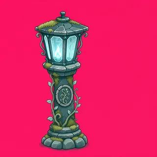 overgrown lantern post