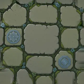 overgrown flat paving