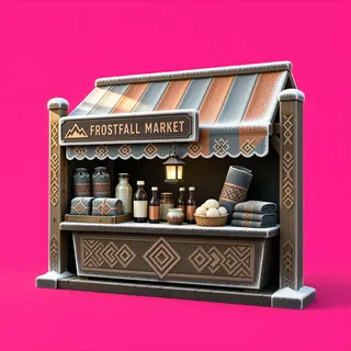 frosted market stall