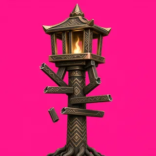 damaged lantern post