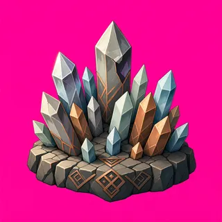 damaged crystal cluster
