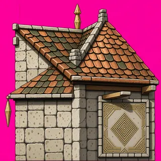 roof outer corner, weathered
