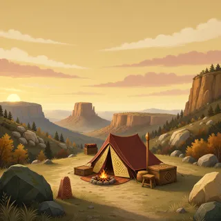 quiet camp at daybreak