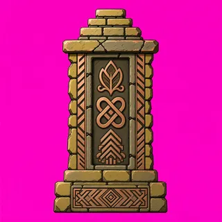 wall isolated pillar, damaged