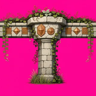 wall T junction, overgrown
