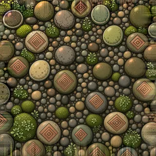 overgrown river pebbles