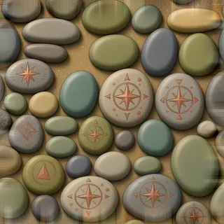 dust-covered river pebbles