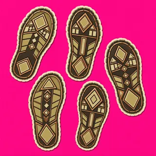 footprints, irregular arrangement