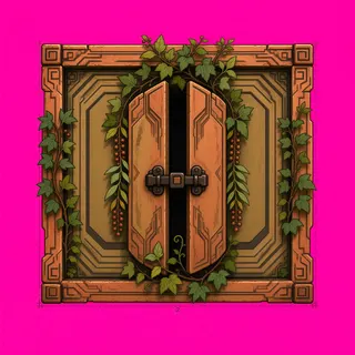 door locked, overgrown