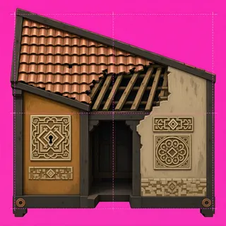 roof inner corner, damaged