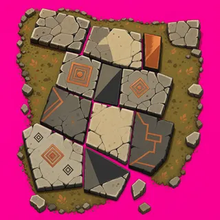broken fragments, sparse arrangement
