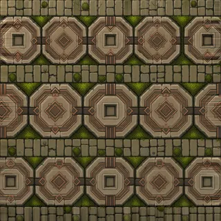 overgrown dusty tiled floor
