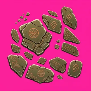 broken fragments, irregular arrangement
