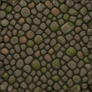 damp worn cobbles