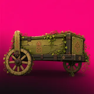overgrown abandoned cart
